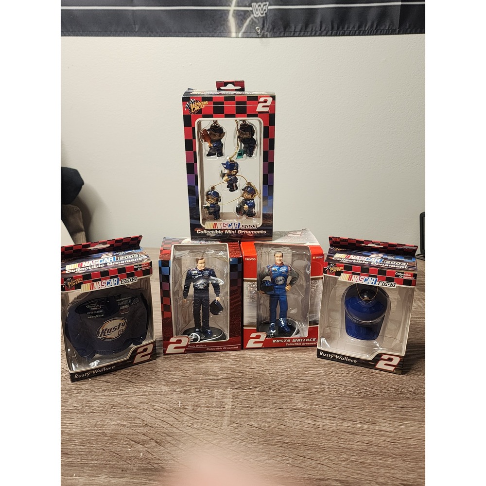 Rusty Wallace NASCAR 2003 Winners Circle Collectible‎ Ornaments Lot of 5